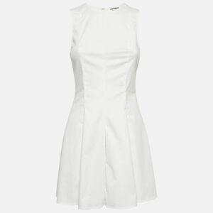 Venroy White Cotton Lace Insert Flared Mini Dress Xs